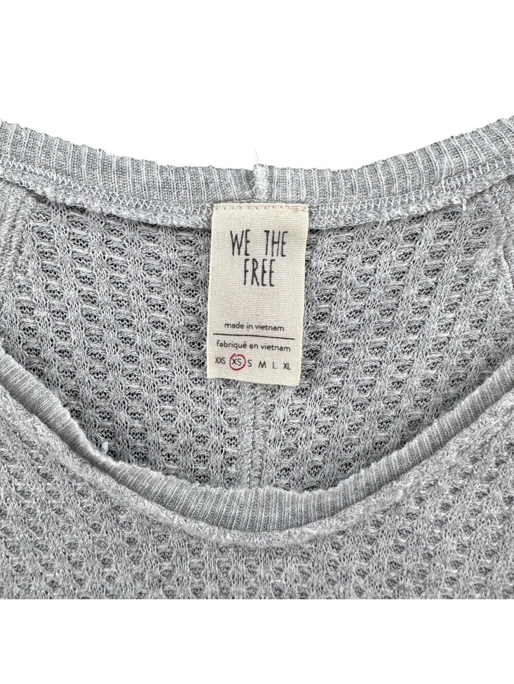 Free People We the Free Laguna Gray Waffle Knit Thermal Tunic Top XS